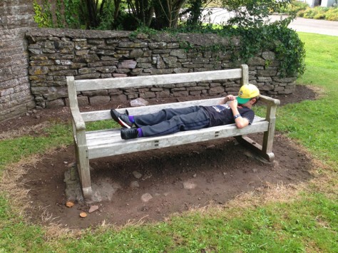 Trying out a bench....
