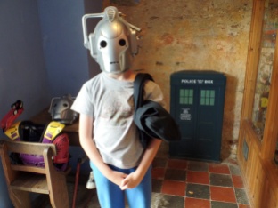 Tom as a Cyberman at West Wales Museum of Childhood