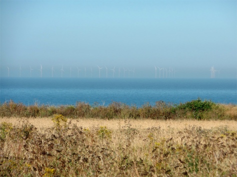 Thanet Offshore Windfarm from Botany Bay, Doctor Who filming location.